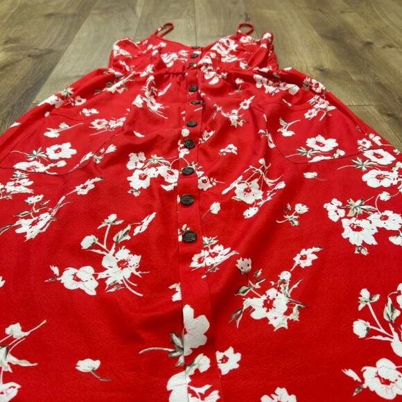 Red floral Dress large - Picture 2 of 5